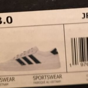 Adidas White Sneakers with Green Stripes